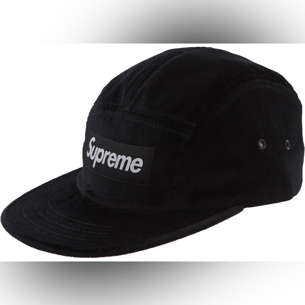 Supreme Black Velvet Camp Adjustable Cap